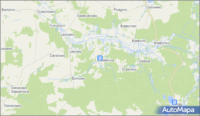 mapa Zielenica gmina Malechowo, Zielenica gmina Malechowo na mapie Targeo