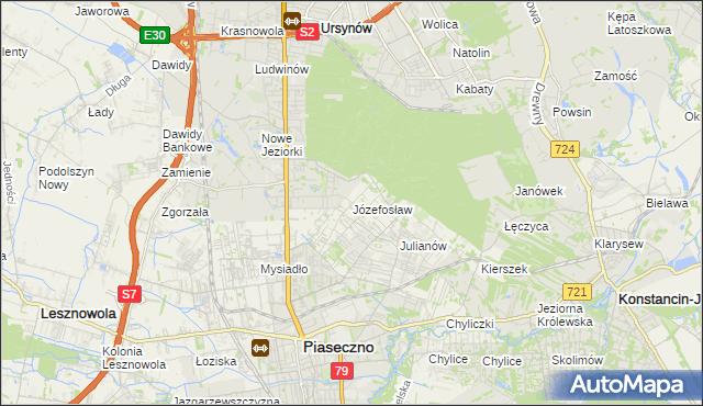 mapa Józefosław, Józefosław na mapie Targeo