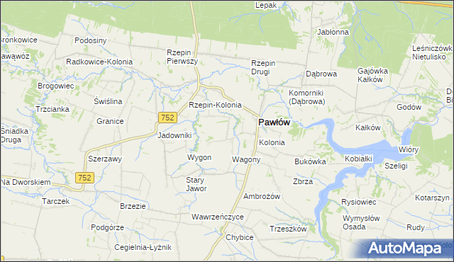 mapa Warszówek, Warszówek na mapie Targeo