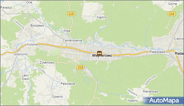 mapa Wejherowo, Wejherowo na mapie Targeo