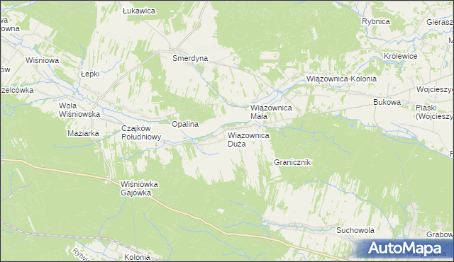 mapa Wiązownica Duża, Wiązownica Duża na mapie Targeo