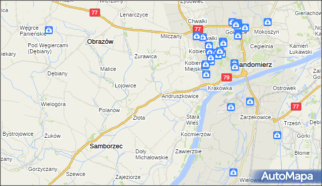 mapa Andruszkowice, Andruszkowice na mapie Targeo