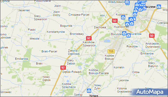 mapa Antoniew gmina Nowa Sucha, Antoniew gmina Nowa Sucha na mapie Targeo