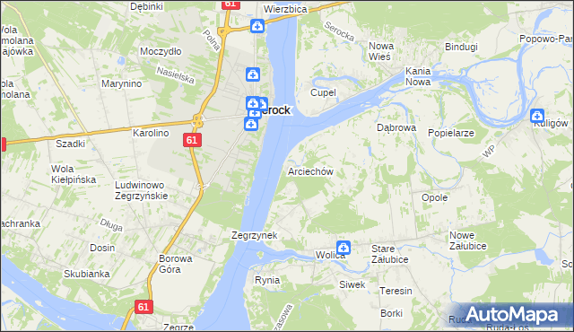 mapa Arciechów gmina Radzymin, Arciechów gmina Radzymin na mapie Targeo