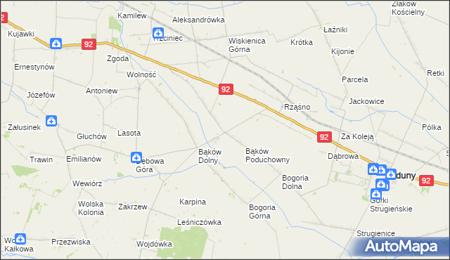 mapa Bąków Górny, Bąków Górny na mapie Targeo