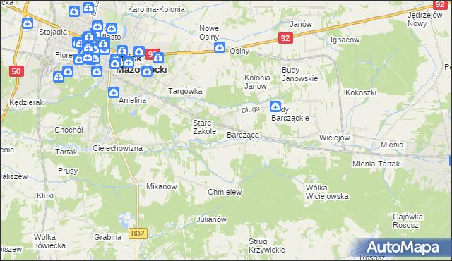 mapa Barcząca, Barcząca na mapie Targeo