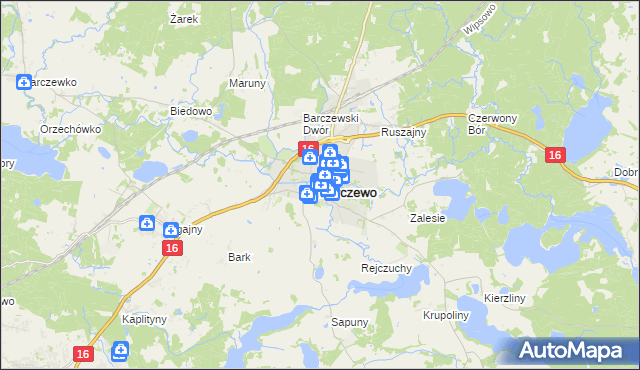 mapa Barczewo, Barczewo na mapie Targeo