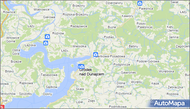 mapa Bartkowa-Posadowa, Bartkowa-Posadowa na mapie Targeo