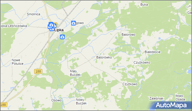 mapa Batorówko, Batorówko na mapie Targeo