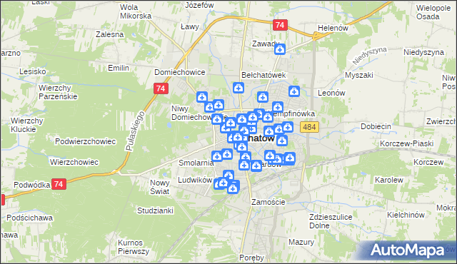 mapa Bełchatów, Bełchatów na mapie Targeo