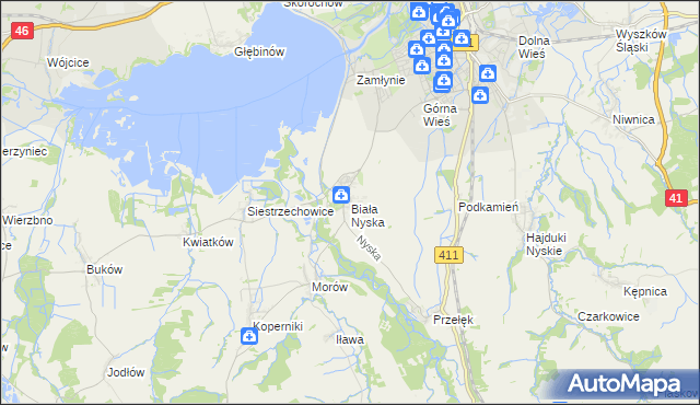 mapa Biała Nyska, Biała Nyska na mapie Targeo