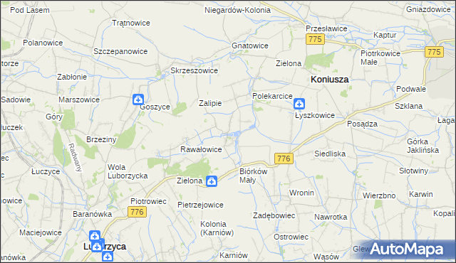 mapa Biórków Wielki, Biórków Wielki na mapie Targeo