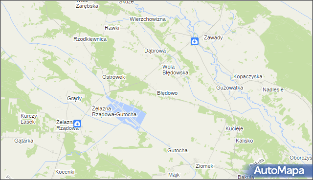 mapa Błędowo gmina Baranowo, Błędowo gmina Baranowo na mapie Targeo