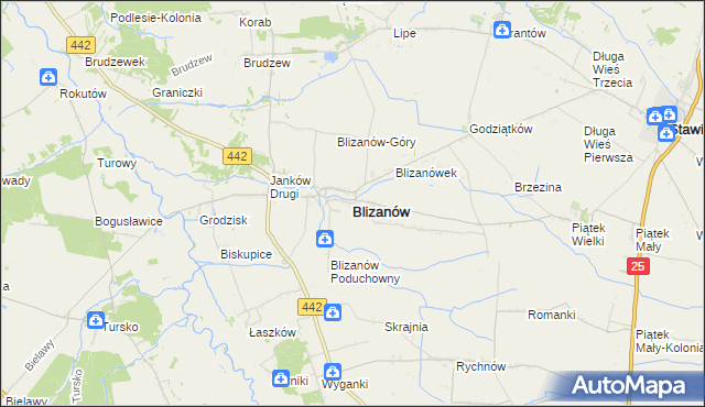 mapa Blizanów, Blizanów na mapie Targeo