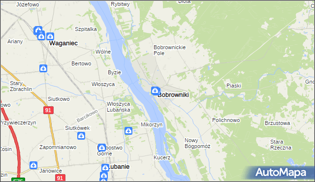 mapa Bobrowniki powiat lipnowski, Bobrowniki powiat lipnowski na mapie Targeo