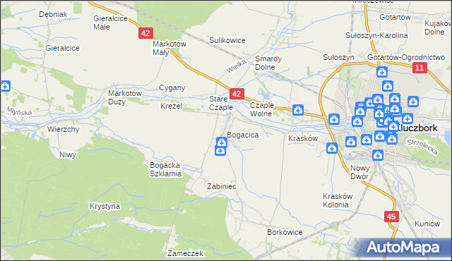 mapa Bogacica, Bogacica na mapie Targeo