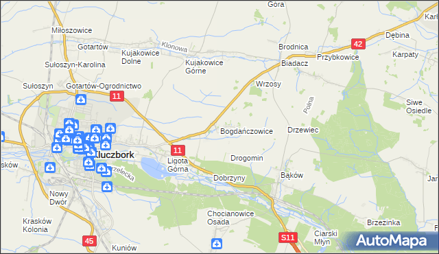 mapa Bogdańczowice, Bogdańczowice na mapie Targeo