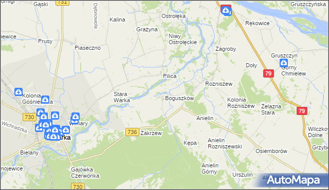 mapa Boguszków, Boguszków na mapie Targeo