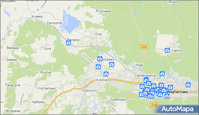 mapa Bolszewo, Bolszewo na mapie Targeo
