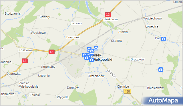 mapa Borek Wielkopolski, Borek Wielkopolski na mapie Targeo