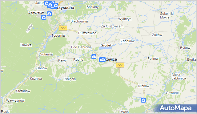 mapa Borkowice powiat przysuski, Borkowice powiat przysuski na mapie Targeo