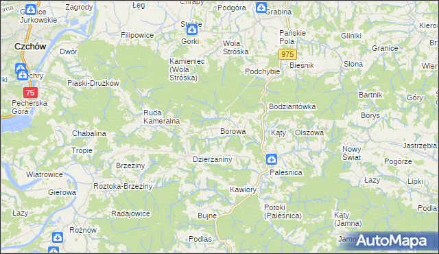 mapa Borowa gmina Zakliczyn, Borowa gmina Zakliczyn na mapie Targeo