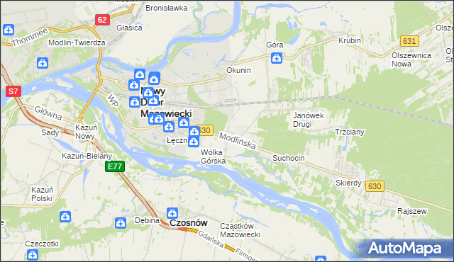 mapa Boża Wola gmina Jabłonna, Boża Wola gmina Jabłonna na mapie Targeo