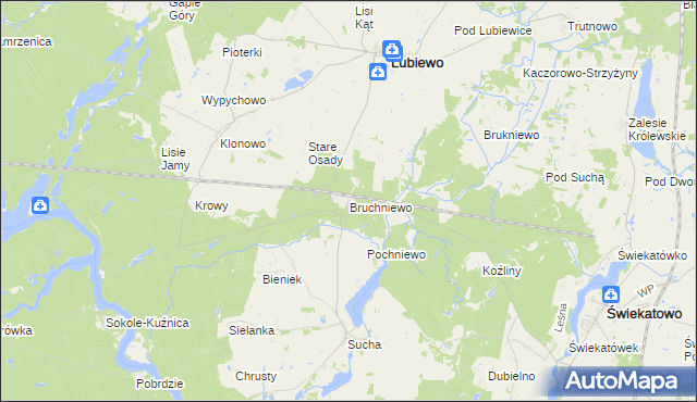 mapa Bruchniewo, Bruchniewo na mapie Targeo