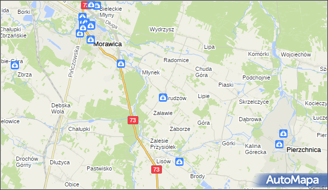 mapa Brudzów, Brudzów na mapie Targeo