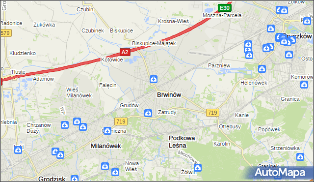 mapa Brwinów, Brwinów na mapie Targeo