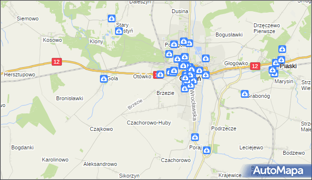 mapa Brzezie gmina Gostyń, Brzezie gmina Gostyń na mapie Targeo