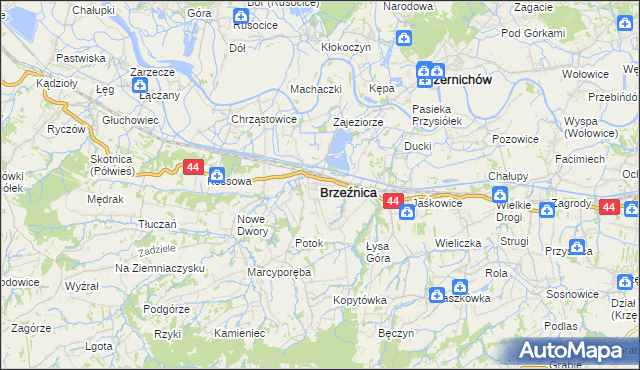 mapa Brzeźnica powiat wadowicki, Brzeźnica powiat wadowicki na mapie Targeo