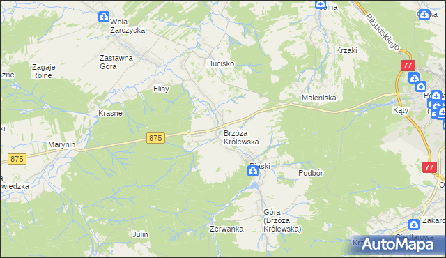 mapa Brzóza Królewska, Brzóza Królewska na mapie Targeo