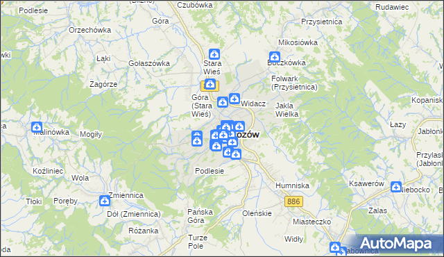 mapa Brzozów, Brzozów na mapie Targeo