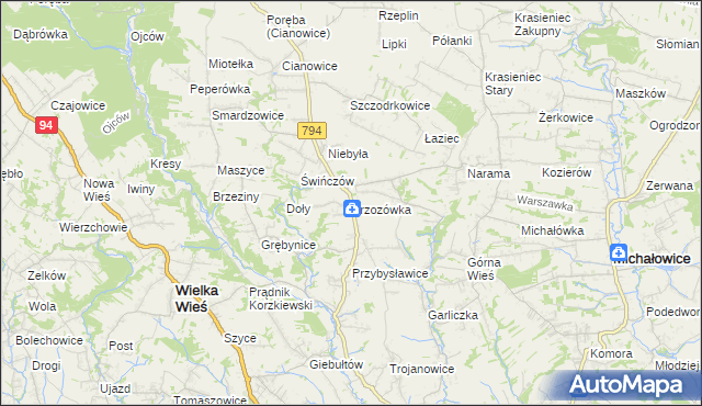 mapa Brzozówka gmina Zielonki, Brzozówka gmina Zielonki na mapie Targeo