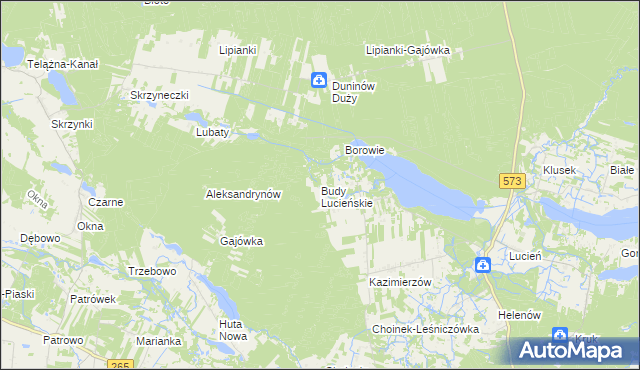 mapa Budy Lucieńskie, Budy Lucieńskie na mapie Targeo