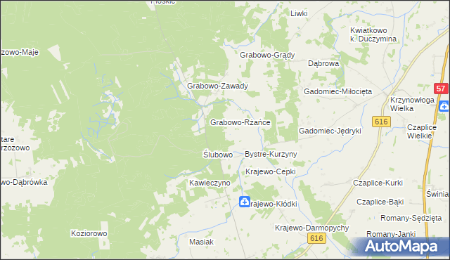 mapa Bystre-Chrzany, Bystre-Chrzany na mapie Targeo
