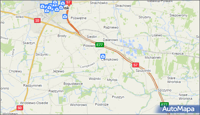 mapa Cempkowo, Cempkowo na mapie Targeo