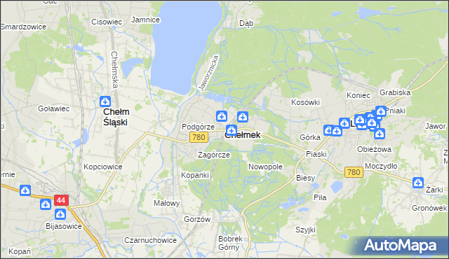 mapa Chełmek powiat oświęcimski, Chełmek powiat oświęcimski na mapie Targeo