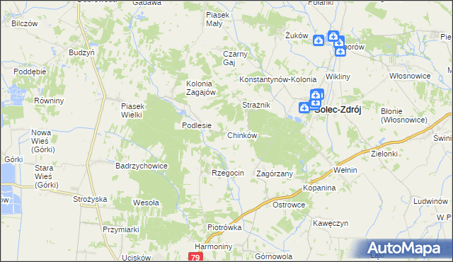 mapa Chinków, Chinków na mapie Targeo