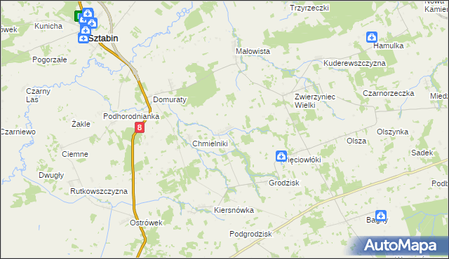 mapa Chmielówka gmina Suchowola, Chmielówka gmina Suchowola na mapie Targeo