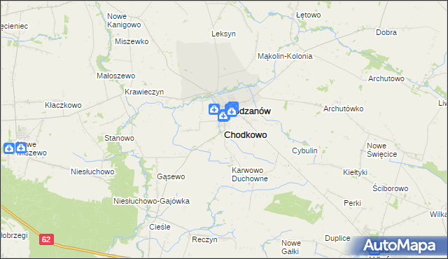 mapa Chodkowo, Chodkowo na mapie Targeo