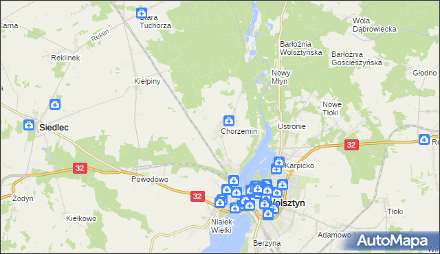 mapa Chorzemin, Chorzemin na mapie Targeo