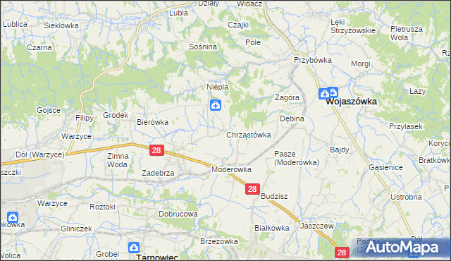 mapa Chrząstówka, Chrząstówka na mapie Targeo