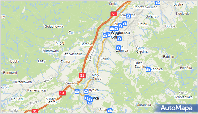 mapa Cisiec, Cisiec na mapie Targeo