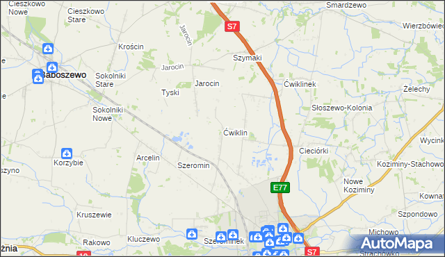 mapa Ćwiklin, Ćwiklin na mapie Targeo