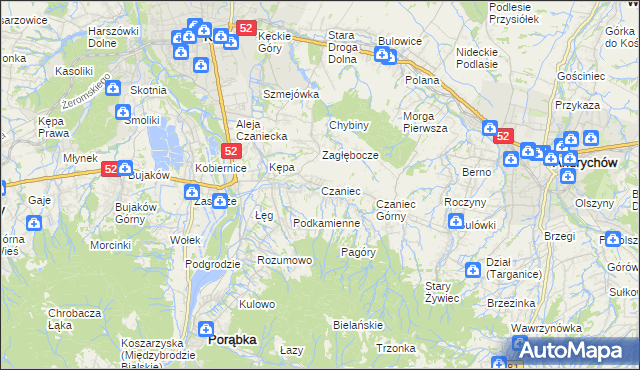 mapa Czaniec, Czaniec na mapie Targeo