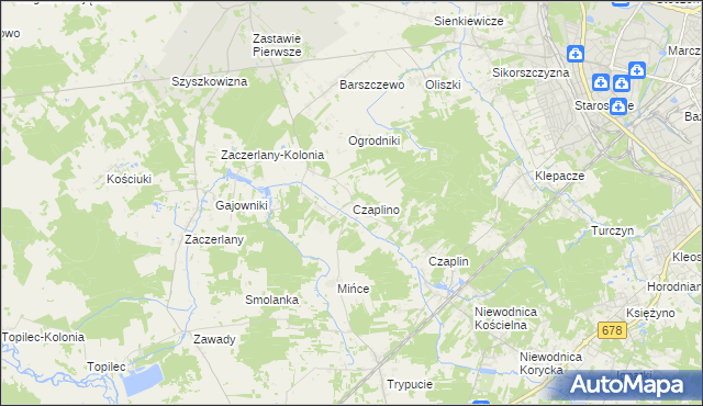 mapa Czaplino gmina Choroszcz, Czaplino gmina Choroszcz na mapie Targeo