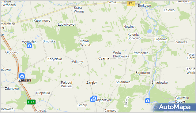 mapa Czarna gmina Zakroczym, Czarna gmina Zakroczym na mapie Targeo