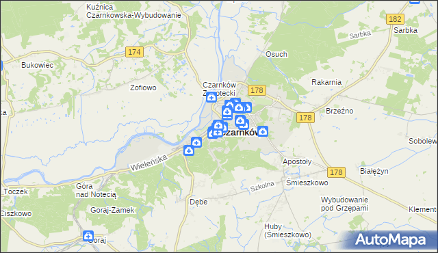 mapa Czarnków, Czarnków na mapie Targeo